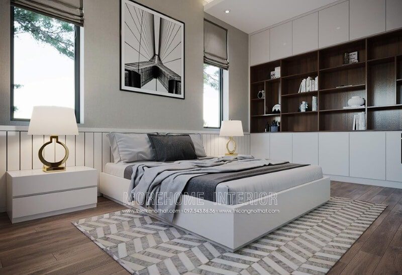 Giường ngủ sơn trắng đẹp lựa chọn tinh tế cho phòng ngủ hiện đại.